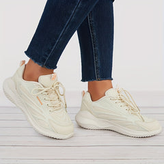 Women's Lace Up Chunky Sneakers Breathable Mesh Non Slip Running Shoes