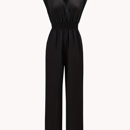 Casual Surplice Neck Jumpsuit Wide Leg Cap Sleeve Summer Spring