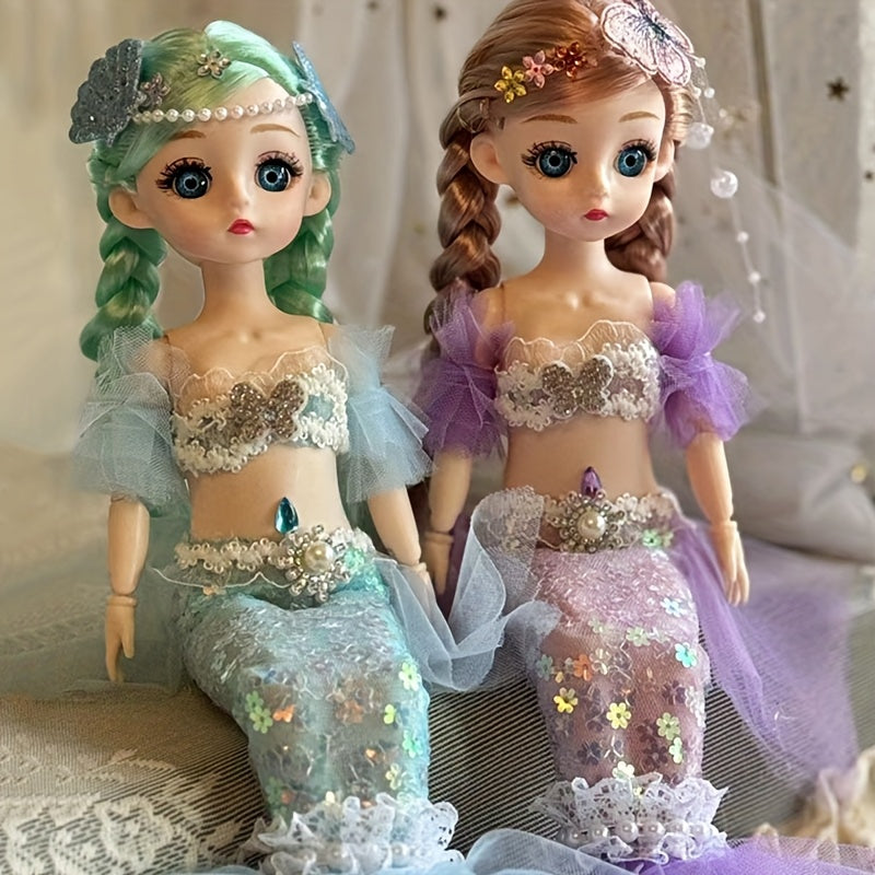 Mermaid Princess Doll - Poseable Silicone Doll for Pretend Play