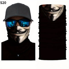 Skull Head Half Face Magic Scarf Seamless Neck Outdoor Mask
