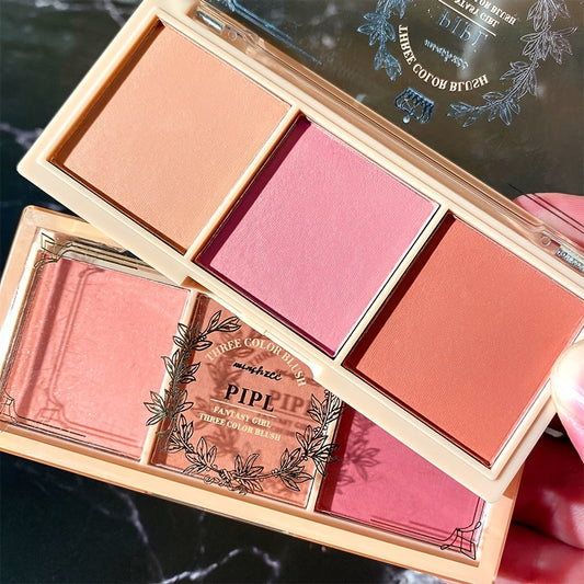 3-Piece Natural Nude Tone Blush & Highlighter Set