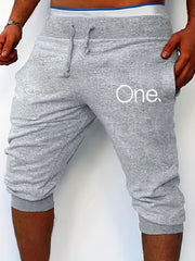 Men's Solid Color Knee-Length Drawstring Shorts for Summer