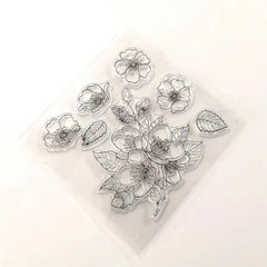Flower Pattern Silicone Stamp DIY Scrapbook Card Decor