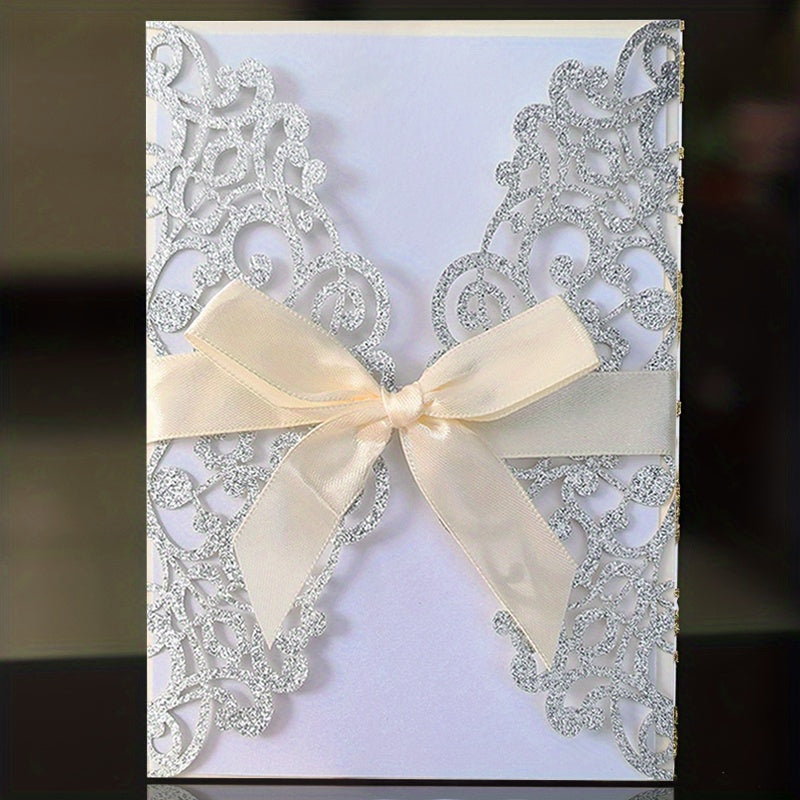 10pcs Laser Cut Invitation Cards for Weddings Birthdays Events Vintage Postcards