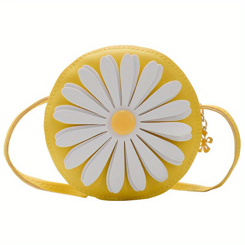 Kids PU Leather Little Daisy Crossbody Bag Mini Coin Purse