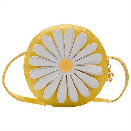 Kids PU Leather Little Daisy Crossbody Bag Mini Coin Purse