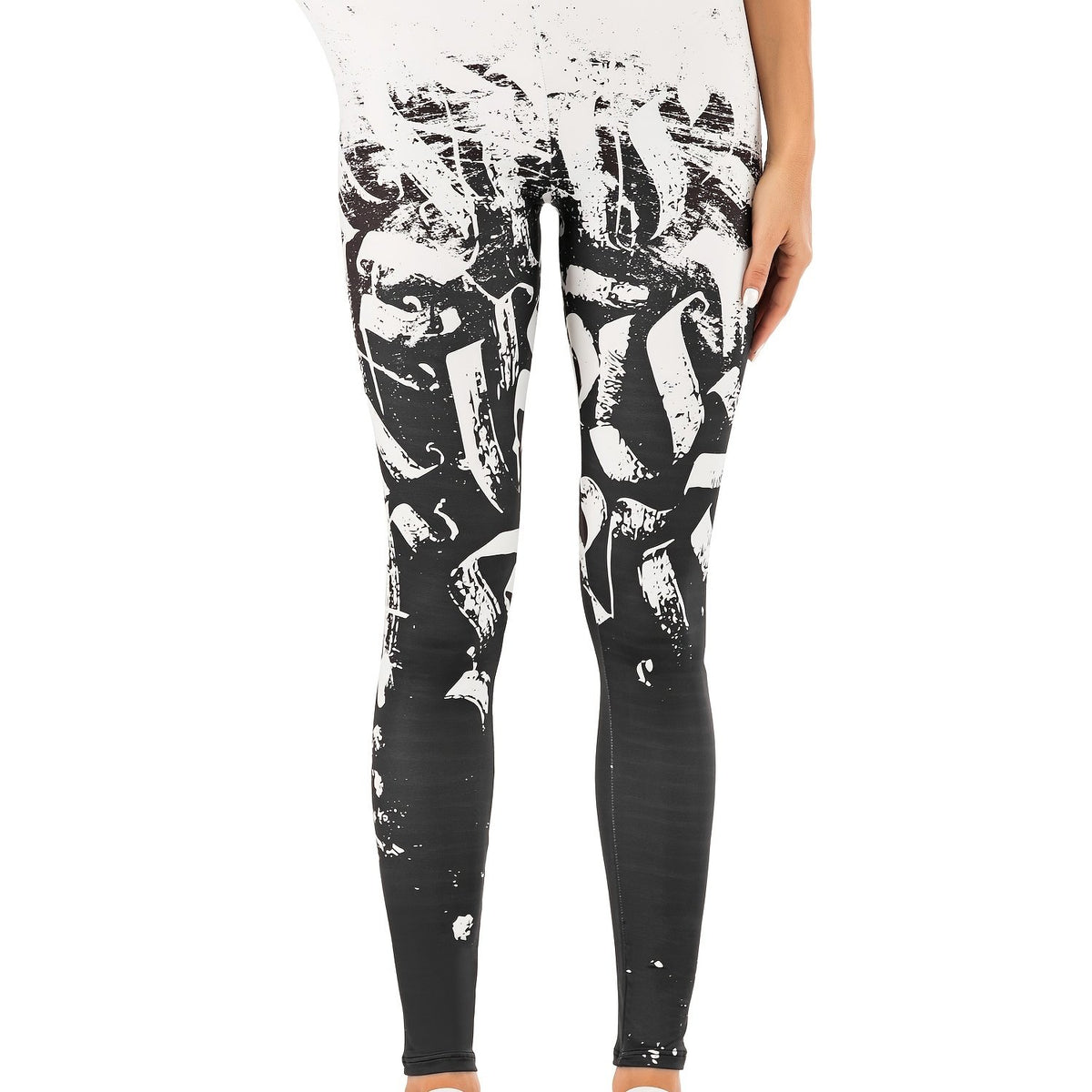 Sexy Contrast Print Leggings High Waist Slim Leggings