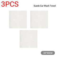 3Pcs Chamois Car Cleaning Towel Sheepskin Quick Drying Absorbent Cloth