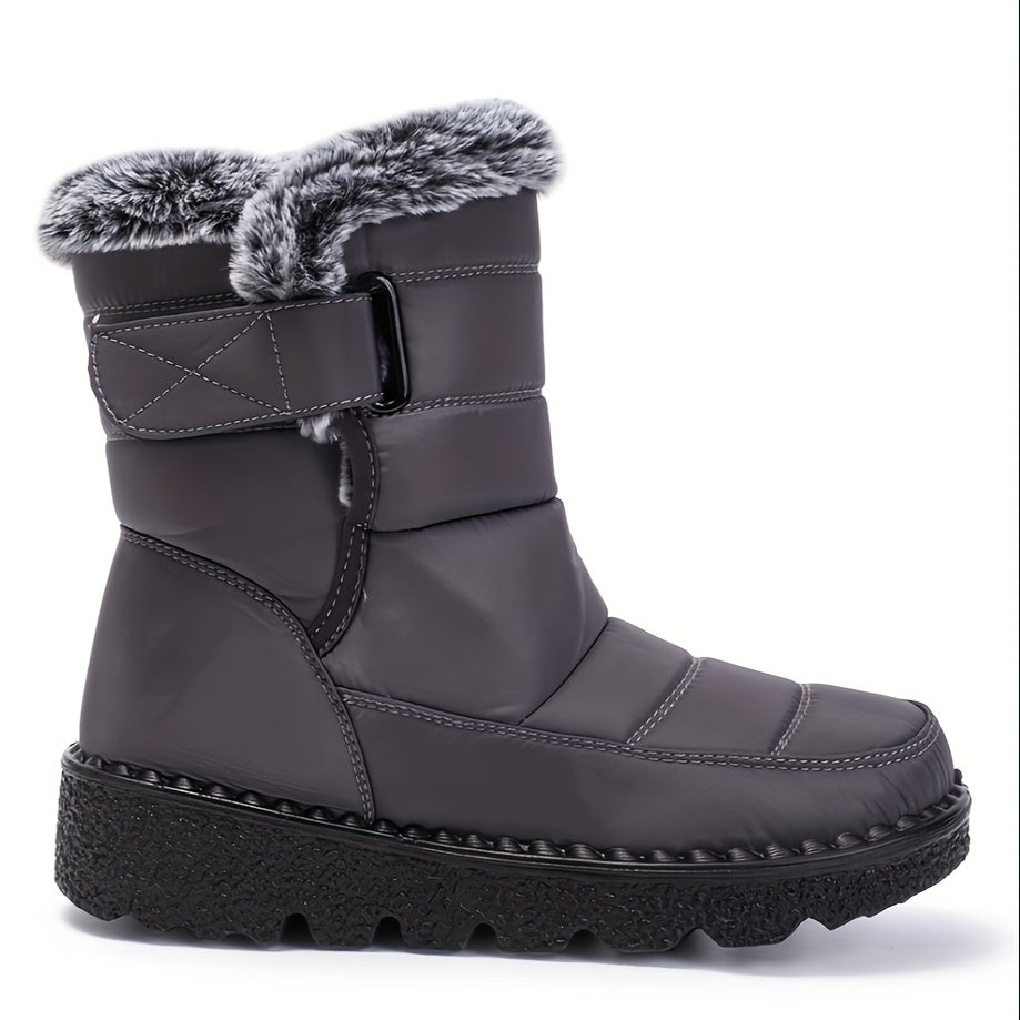 Waterproof Fur Fleece Lined High Top Snow Boots Thermal Winter Keep Warm Boots