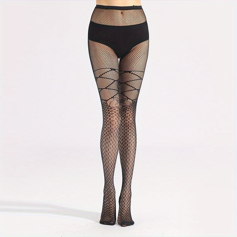 Jacquard Fishnet Tights High Wa...
