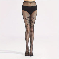 Jacquard Fishnet Tights High Wa...