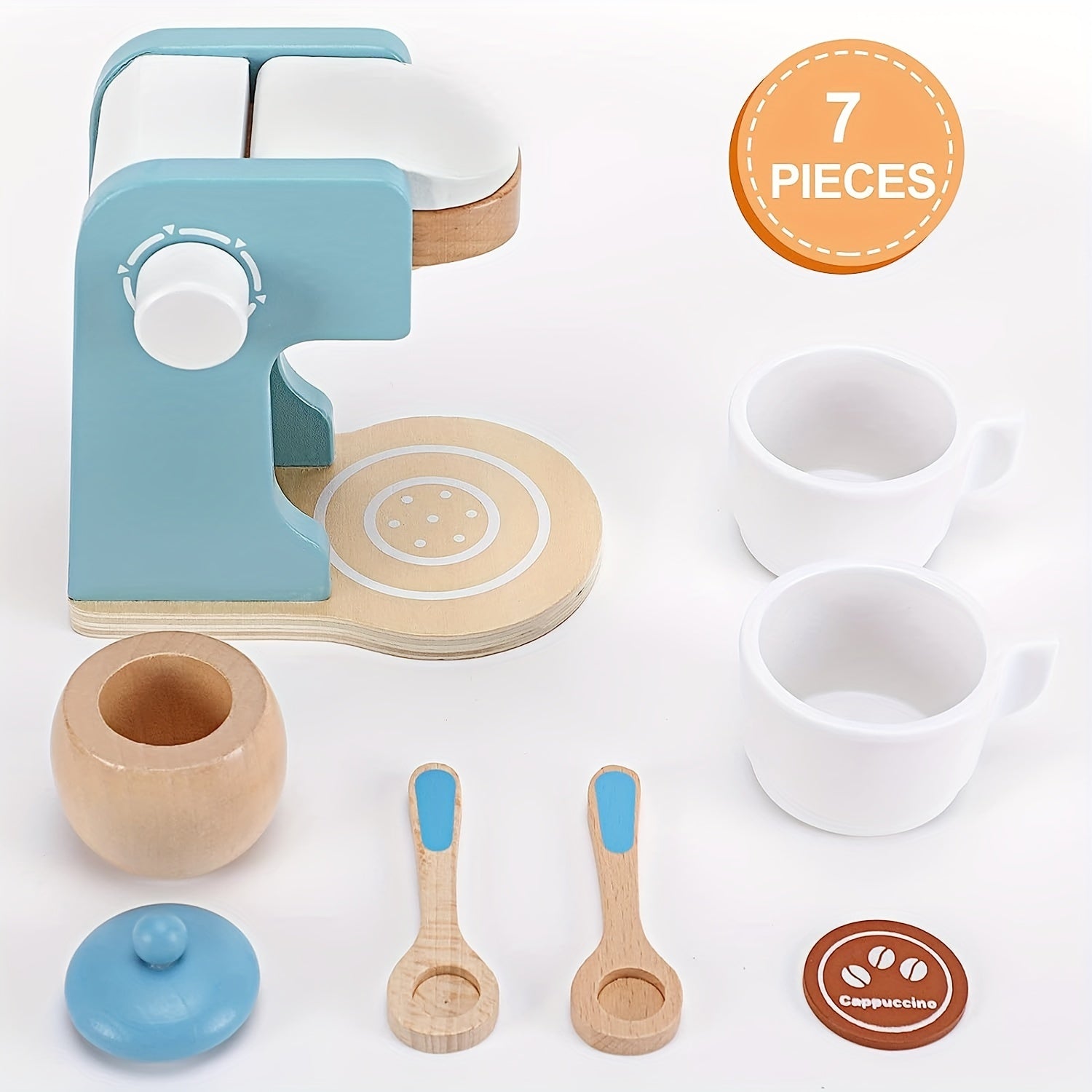 8-Piece Wooden Kitchen Toys Pretend Play Set for Boys & Girls