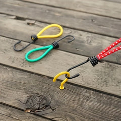 3pcs Outdoor Camping Tent Elastic Rope Buckle Fixed Elastic Bundle Rope Hook