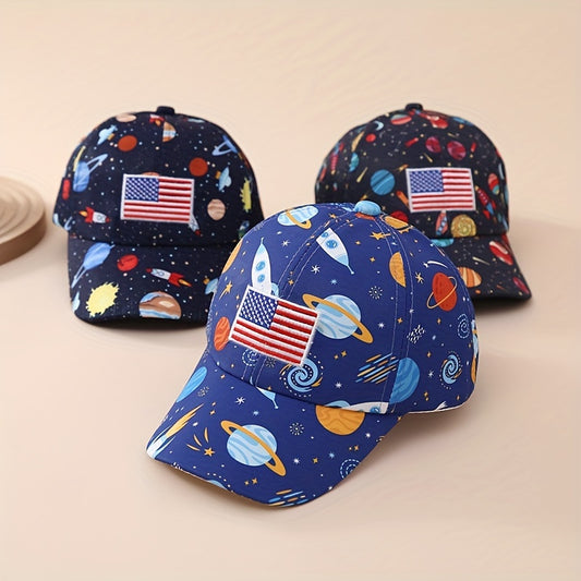 Kids Adjustable Baseball Cap with Starry Sky Embroidery