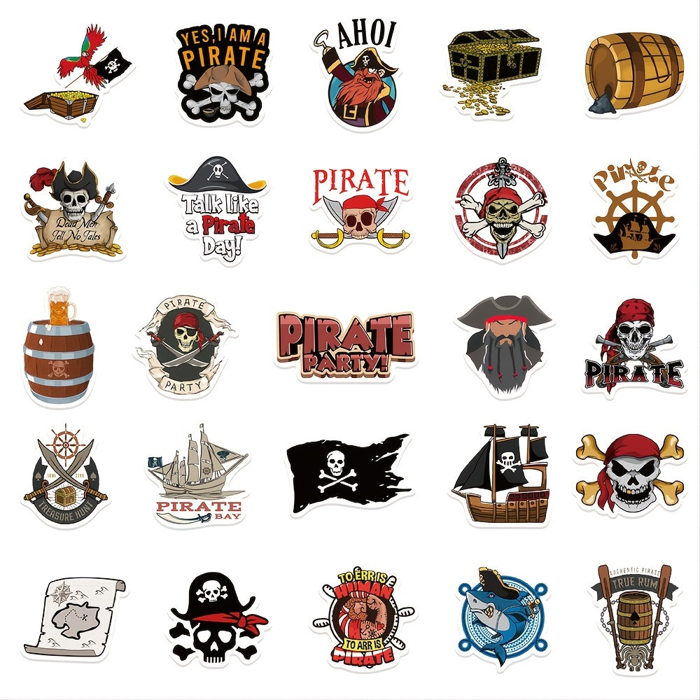 50pcs Pirate Series Waterproof Stickers DIY Decoration Materials