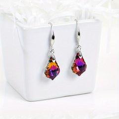 Crystal Maple Leaf Pendant Earrings