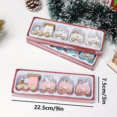 1pc Christmas Wooden Train Ornament Window Garden Tabletop Decoration