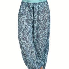  Paisley Print High Rise Stretch Pants