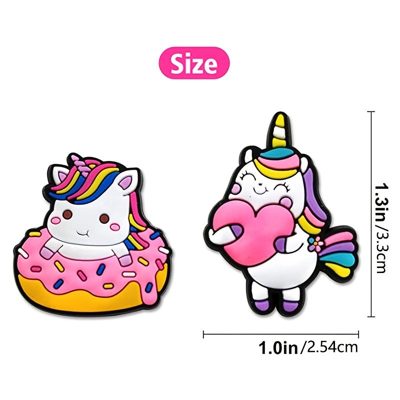 10pcs Unicorn Shoe Decorations for Clogs, Christmas Birthday Party Favors