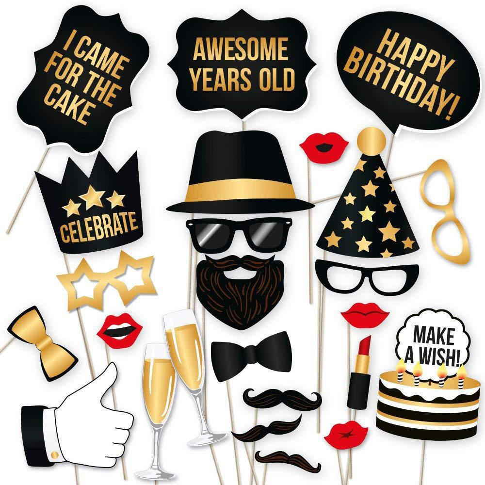 25 Birthday Wedding Funny Props Party Paper Beard Lips Decoration Supplies