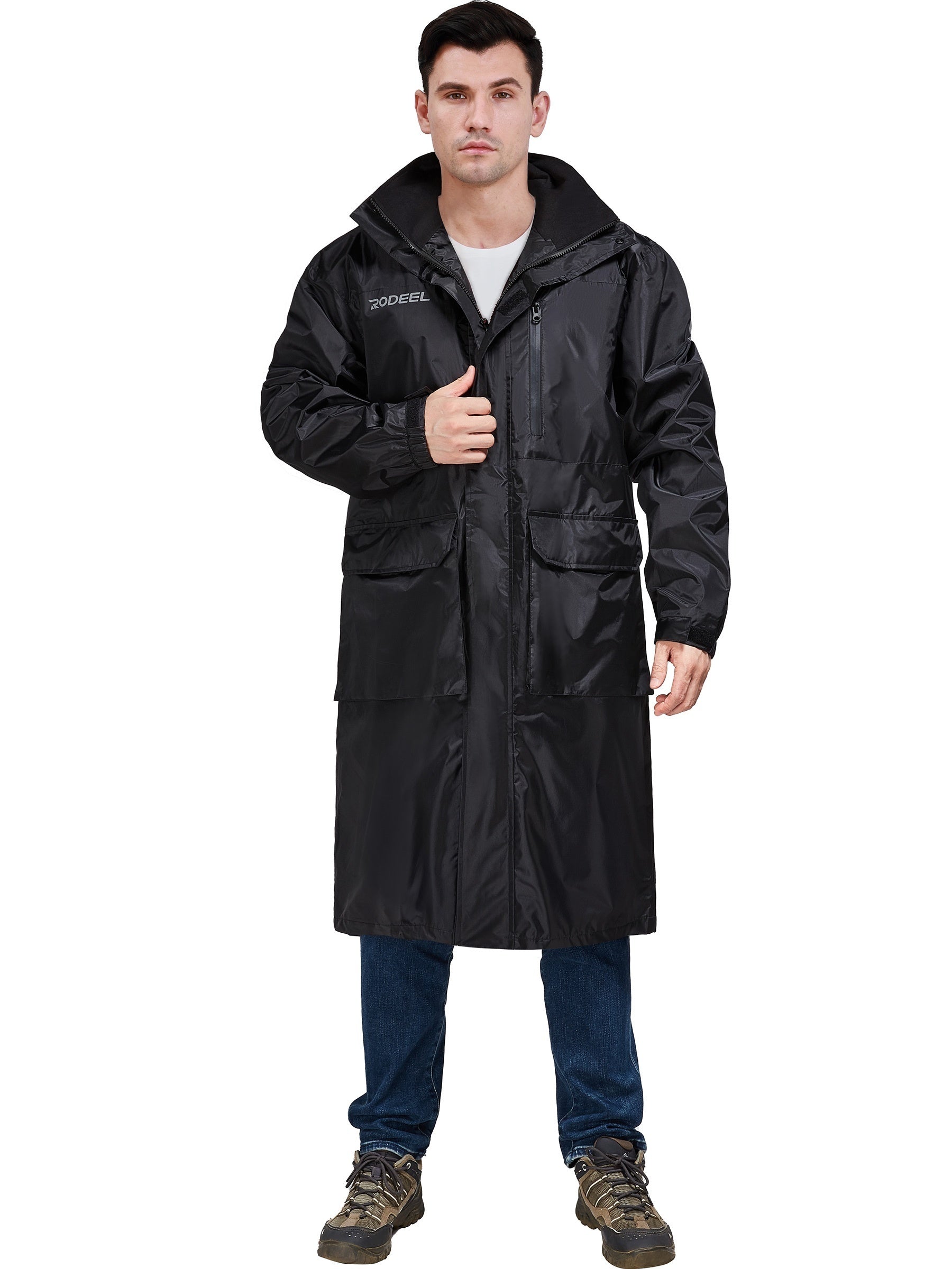 Men's Waterproof Hooded Rain Jacket for Riding