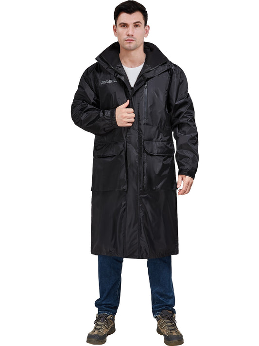 Men's Waterproof Hooded Rain Jacket for Riding