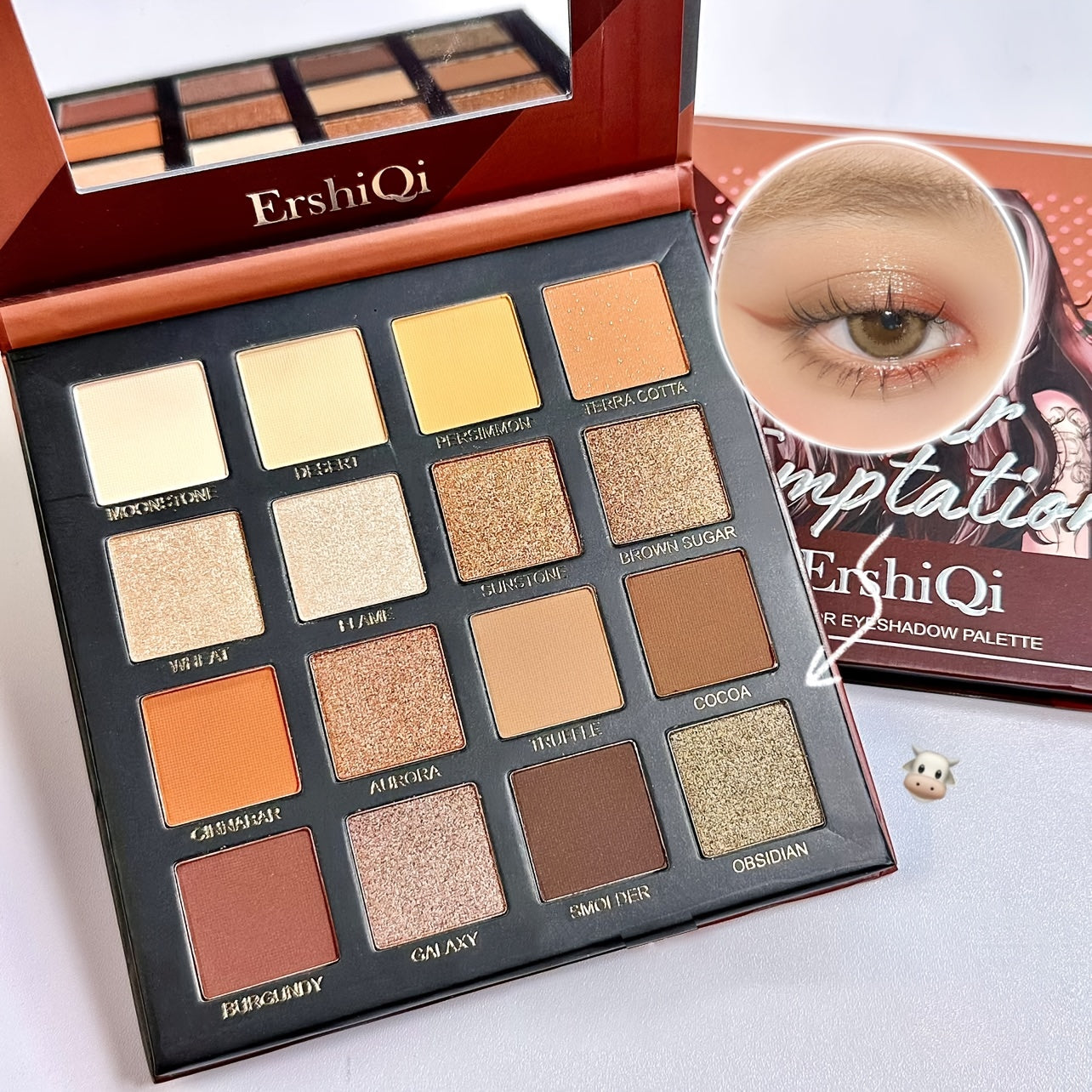 16 Shades Brown Golden Eyeshadow Palette for Daily Makeup