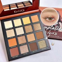 16 Shades Brown Golden Eyeshadow Palette for Daily Makeup