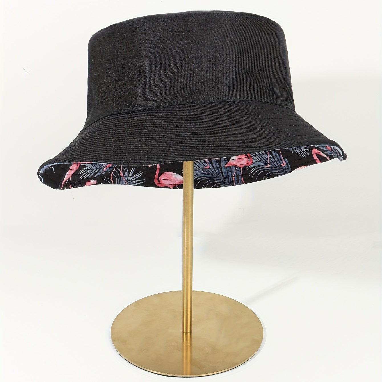 Flamingo Branch Bucket Hat Reversible Cartoon Print Basin Hat Sunscreen Fisherma