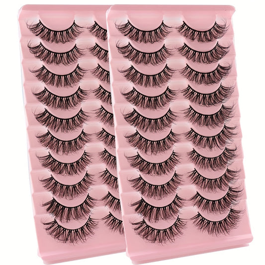 10 Pairs Dramatic Long False Eyelashes Natural Reusable Extensions