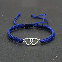 Adjustable Rope Bracelet Stainless Steel Love Heart Bracelet