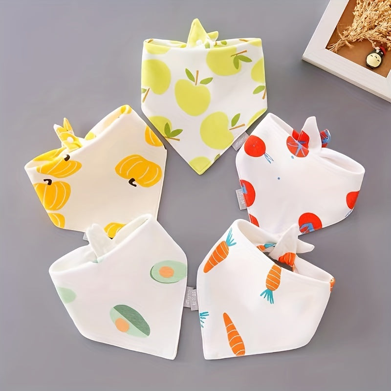 3pcs Baby Bibs Cotton Drooling Scarf Burp Cloths Bandana Bibs