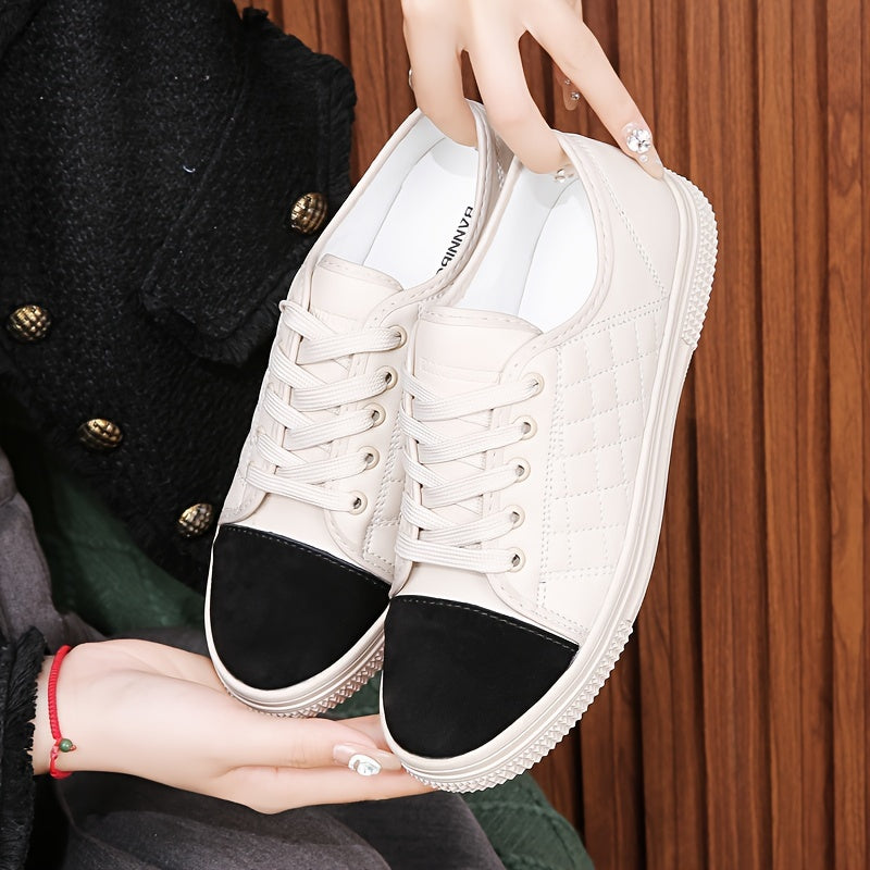 Women's Two Tone Skate Shoes Flat Casual Outdoor Sneakers