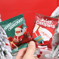 100pcs Christmas Aluminum Film Packaging Bag For Cookies Biscuit And Candy