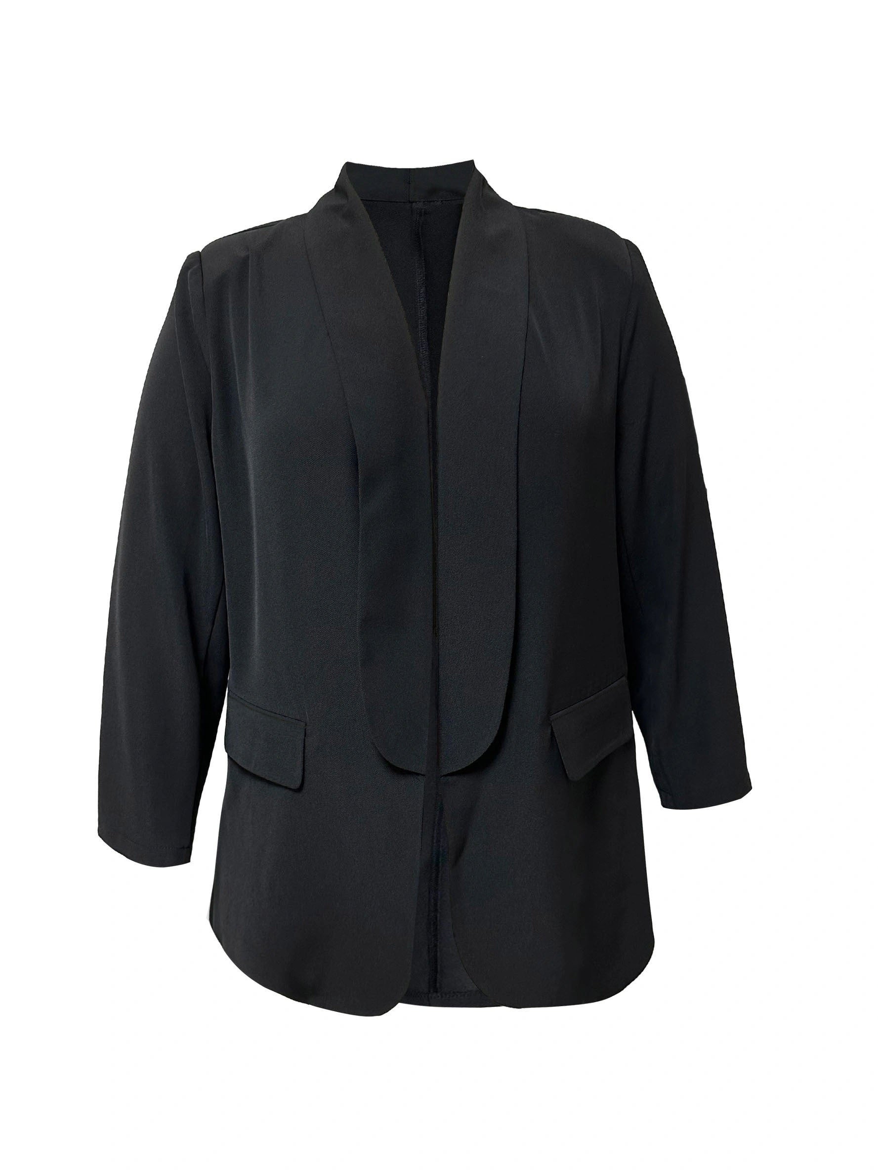  Casual Blazer Women's Plus Long Sleeve Open Front Blazer