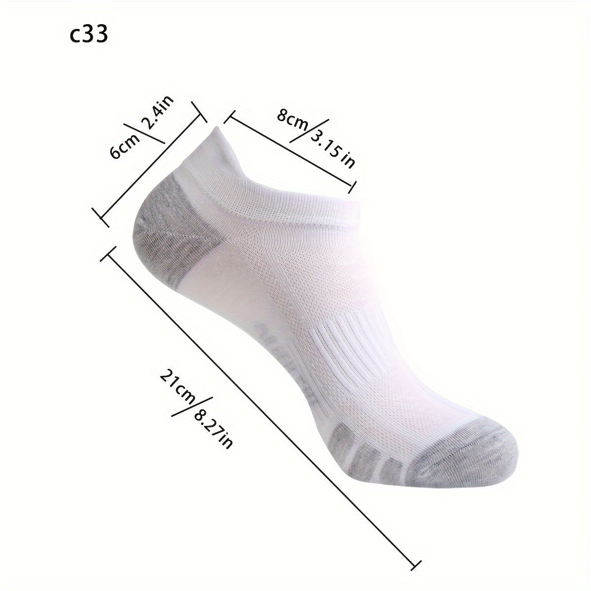 6 Pairs Men's Thin Low Cut Socks for Running Training