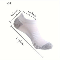 6 Pairs Men's Thin Low Cut Socks for Running Training