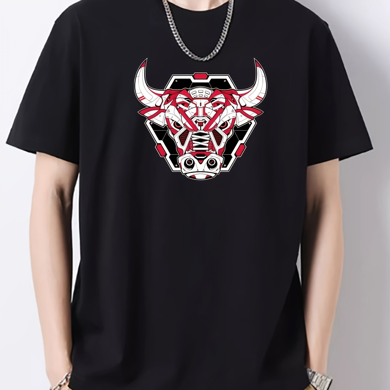 Ox Print Men's Cotton Crew Neck Active T-shirt