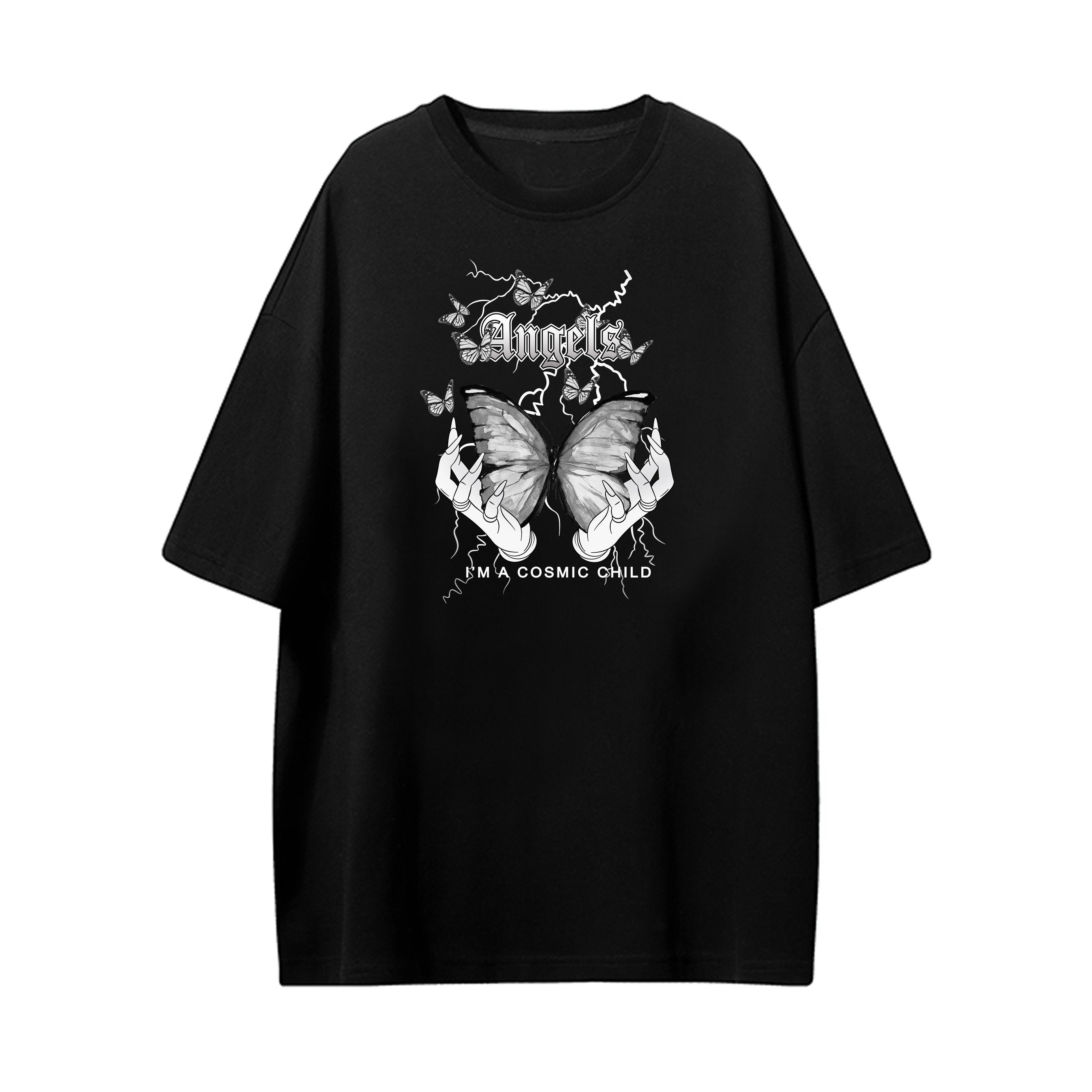 Butterfly Print T shirts Loose Hip hop Short Sleeve Shirt