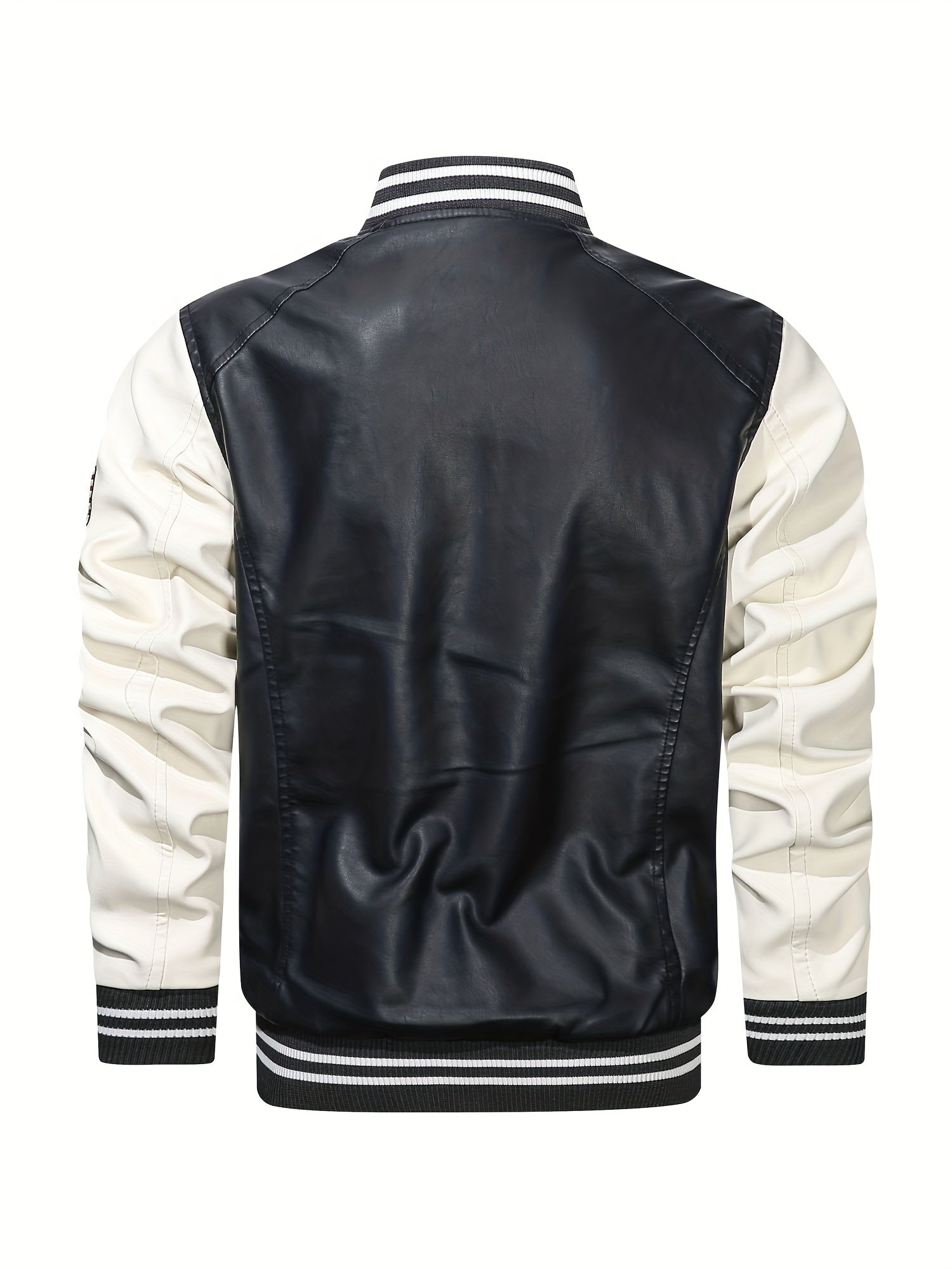 Men's Casual PU Leather Jacket with Pockets