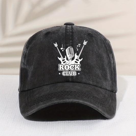 Casual Vintage ROCK CLUB Distressed Cap Sun Protection Comfortable Cap