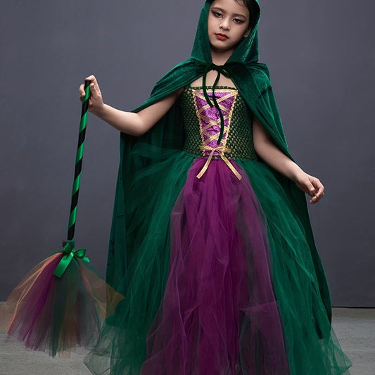 Halloween Witch Cosplay Costume & Accessories for Party Performance