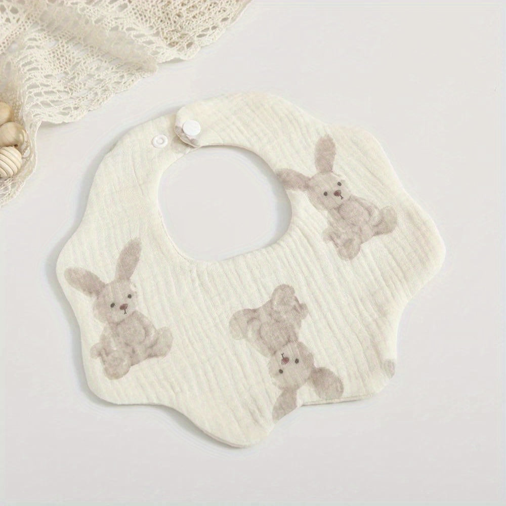 6-Layer Petal Print Baby Feeding Bibs Soft Burp Cloth