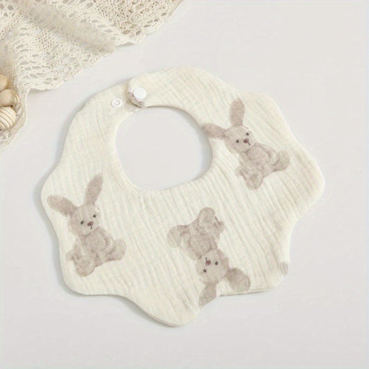 6-Layer Petal Print Baby Feeding Bibs Soft Burp Cloth