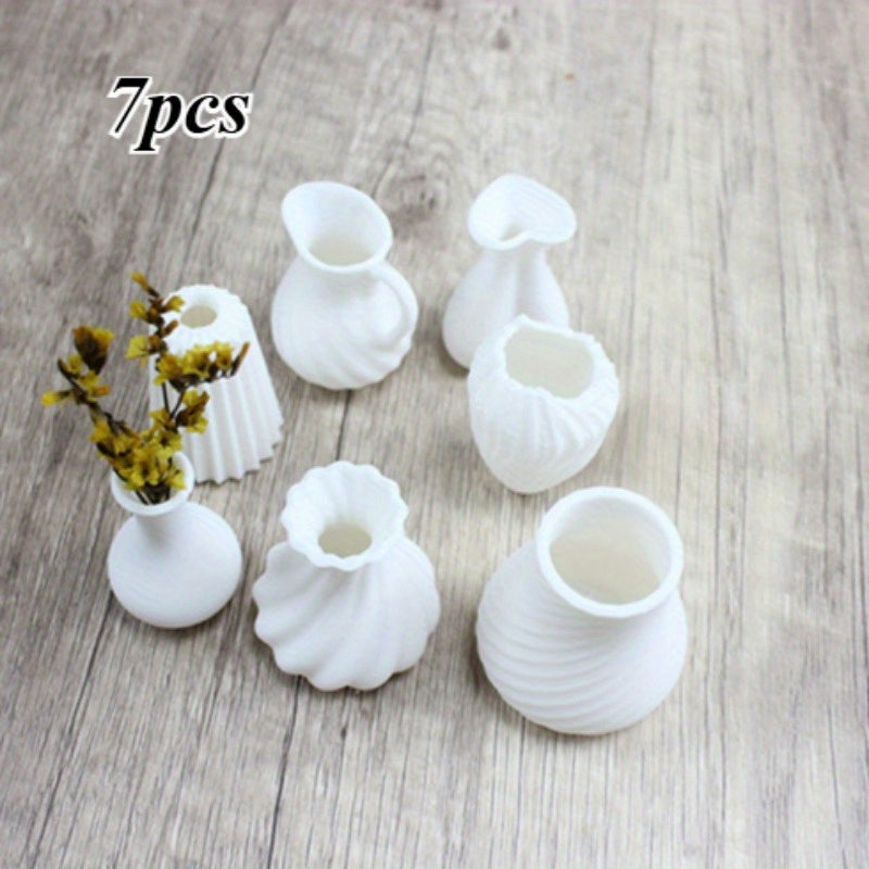 Set of 7 Mini Art Vases for 1:12 Doll House DIY Pocket Scenes