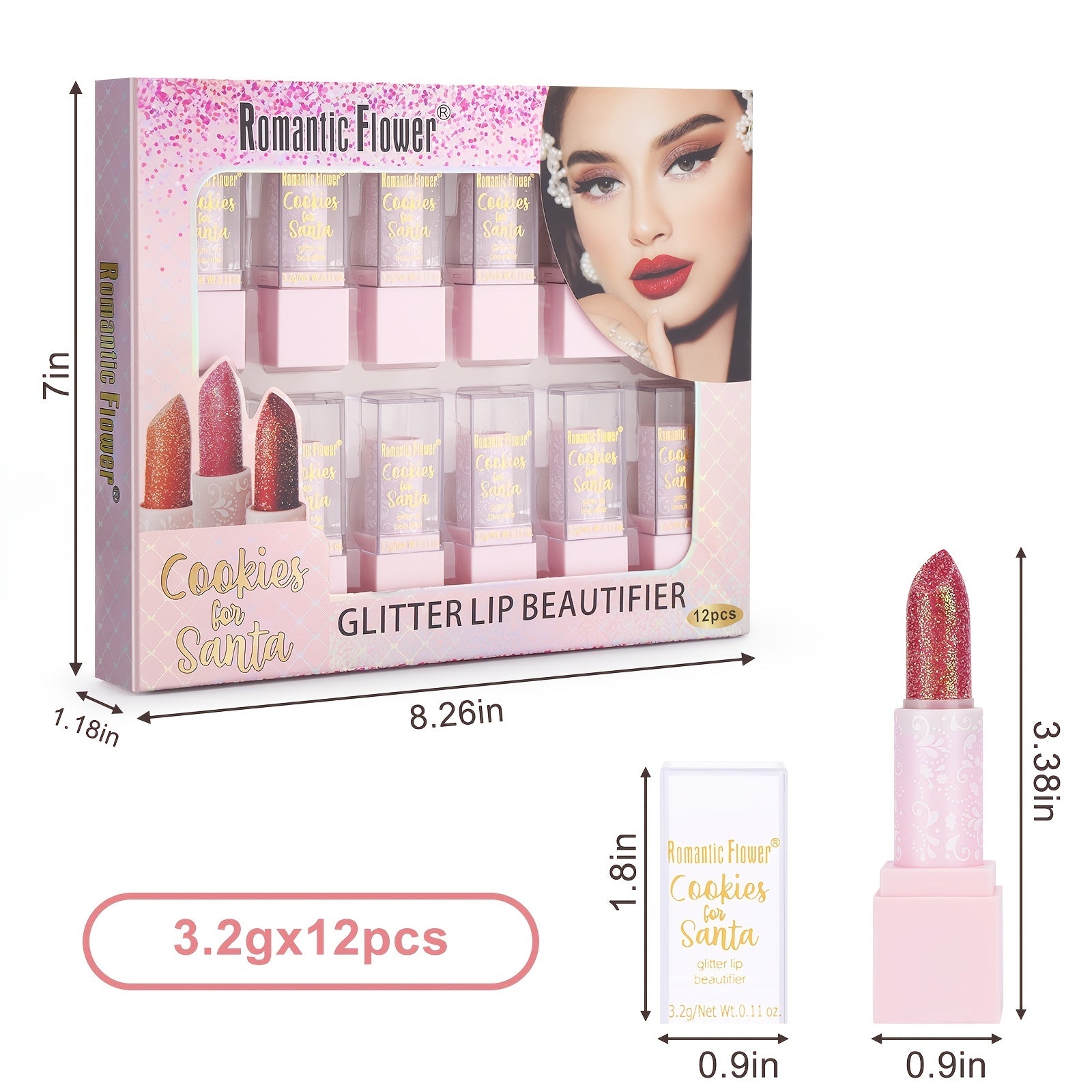 12-Piece Glitter Lipstick Set Hydrating Lip Gloss