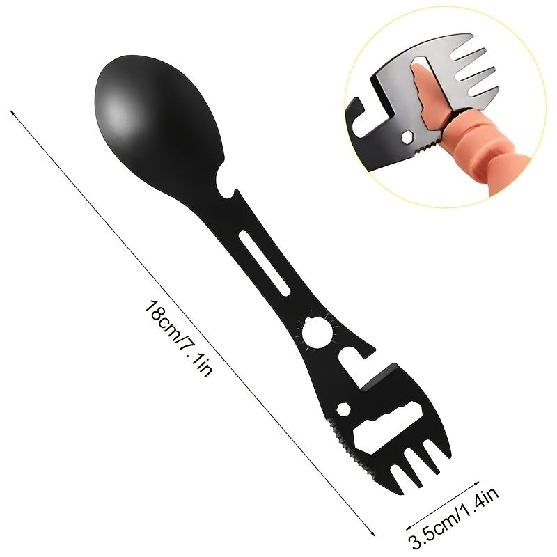 10 in 1 Spork Stainless Steel Utensil Can Opener Multi-Tool for Camping Hiking