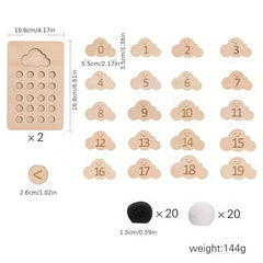 Wooden Cloud Number Board Math Educational Toy