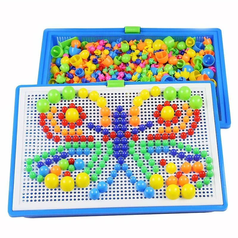296pcs Mushroom Nail Building Blocks Puzzles Kids Educational Toys