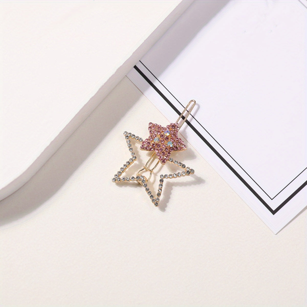 Crystal Star Hair Clip Rhinestone Sparkle Barrette Colorful Hairclip Women Girls